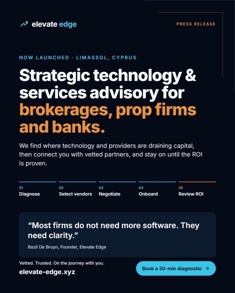 Press release: strategic technology and services advisory for brokerages, prop firms and banks